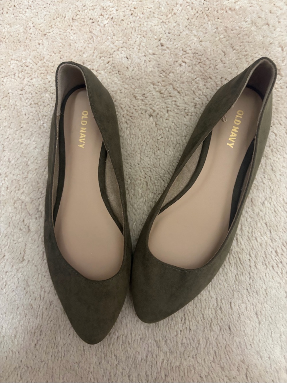 Old Navy Women's Olive Pointed-Toe Faux Suede Flats